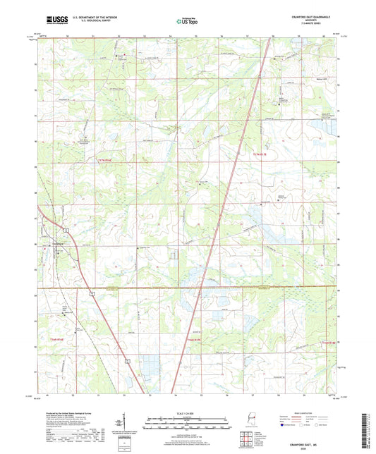 Crawford East Mississippi US Topo Map Image