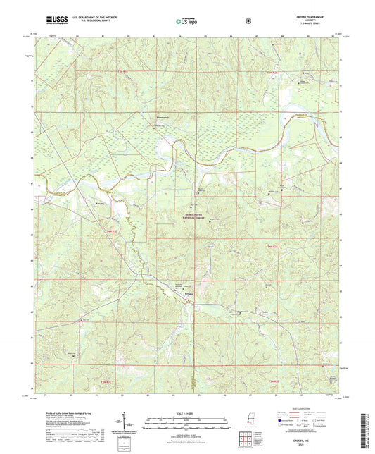 Crosby Mississippi US Topo Map Image