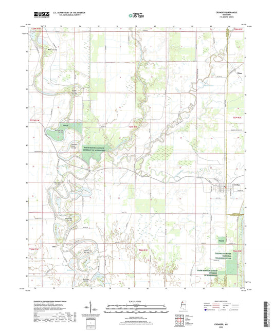 Crowder Mississippi US Topo Map Image