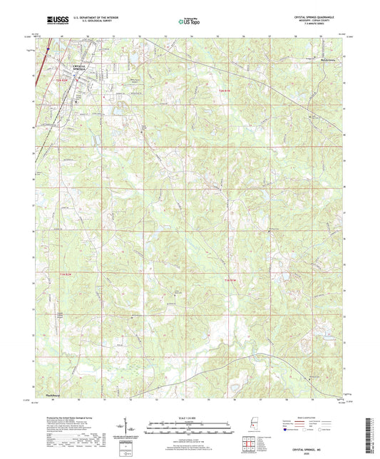 Crystal Springs Mississippi US Topo Map Image