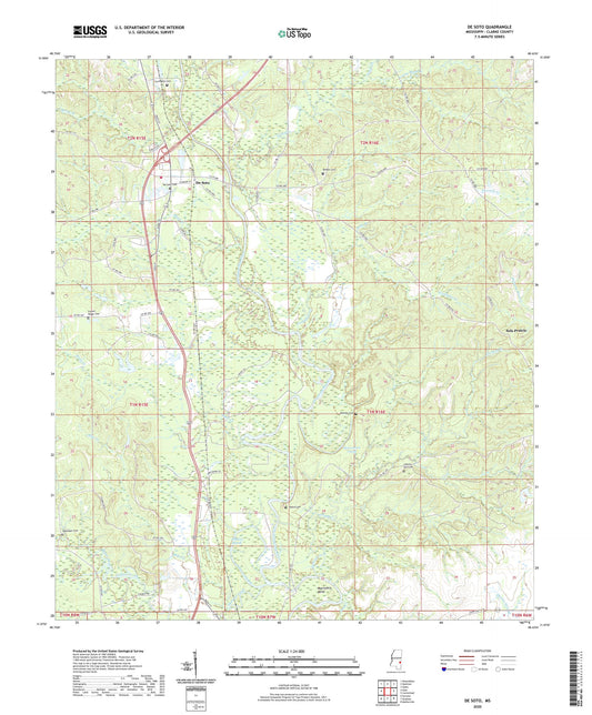 De Soto Mississippi US Topo Map Image