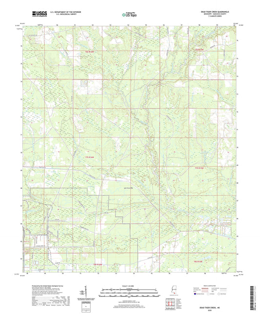 Dead Tiger Creek Mississippi US Topo Map Image