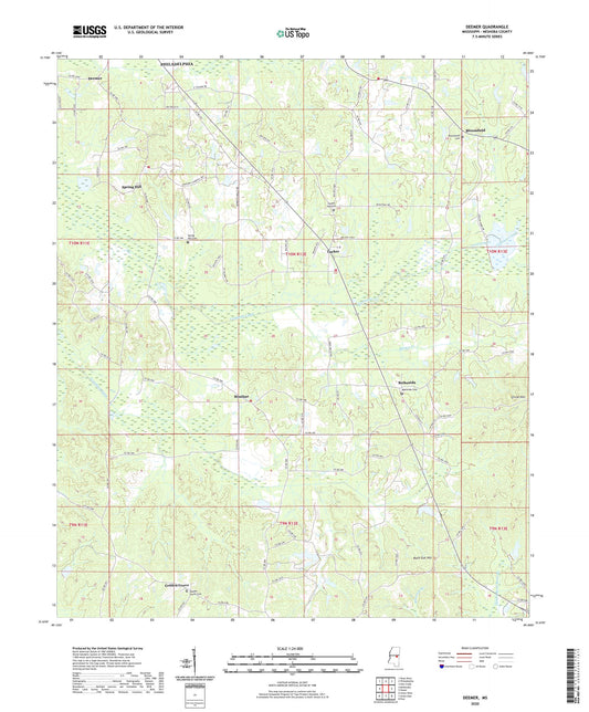 Deemer Mississippi US Topo Map Image