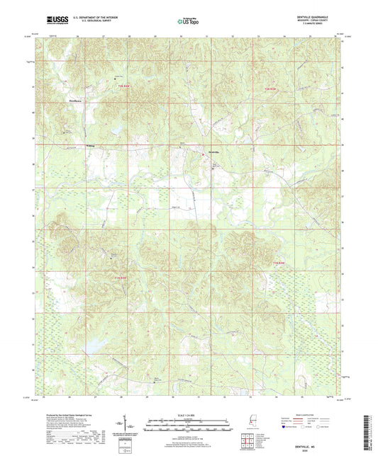 Dentville Mississippi US Topo Map Image