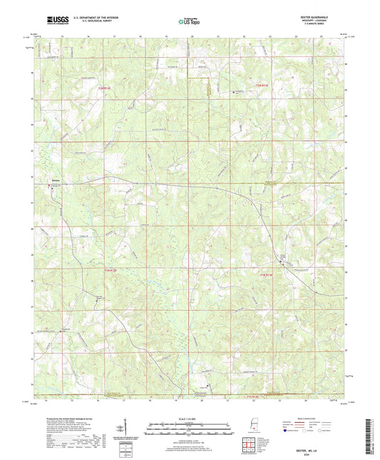Dexter Mississippi US Topo Map Image