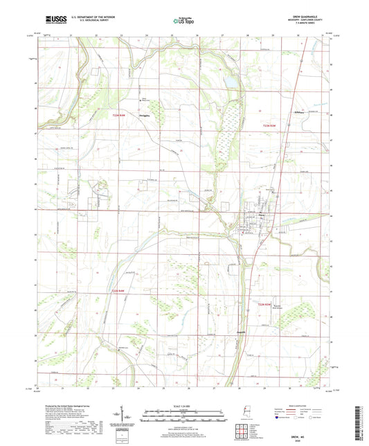 Drew Mississippi US Topo Map Image