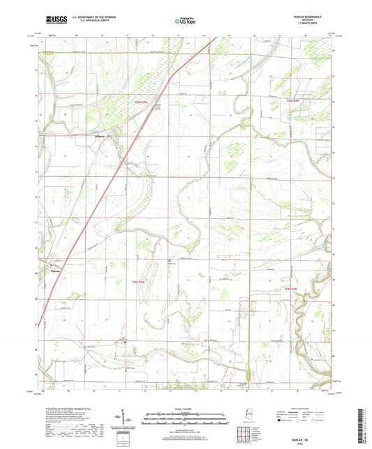 Duncan Mississippi US Topo Map Image