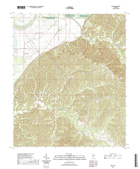 Eden Mississippi US Topo Map Image