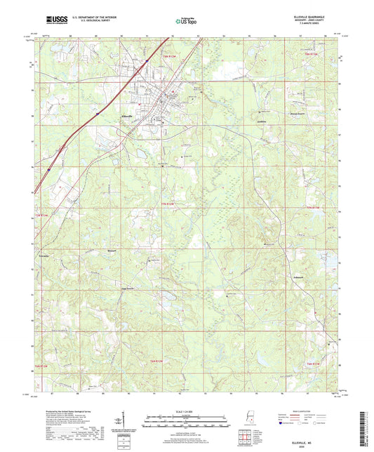 Ellisville Mississippi US Topo Map Image
