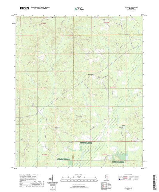 Ethel SE Mississippi US Topo Map Image