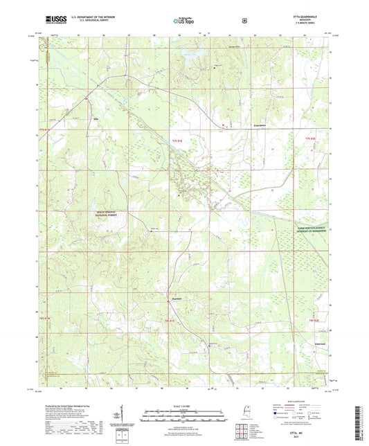 Etta Mississippi US Topo Map Image