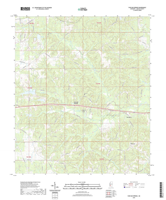 Fair Oak Springs Mississippi US Topo Map Image
