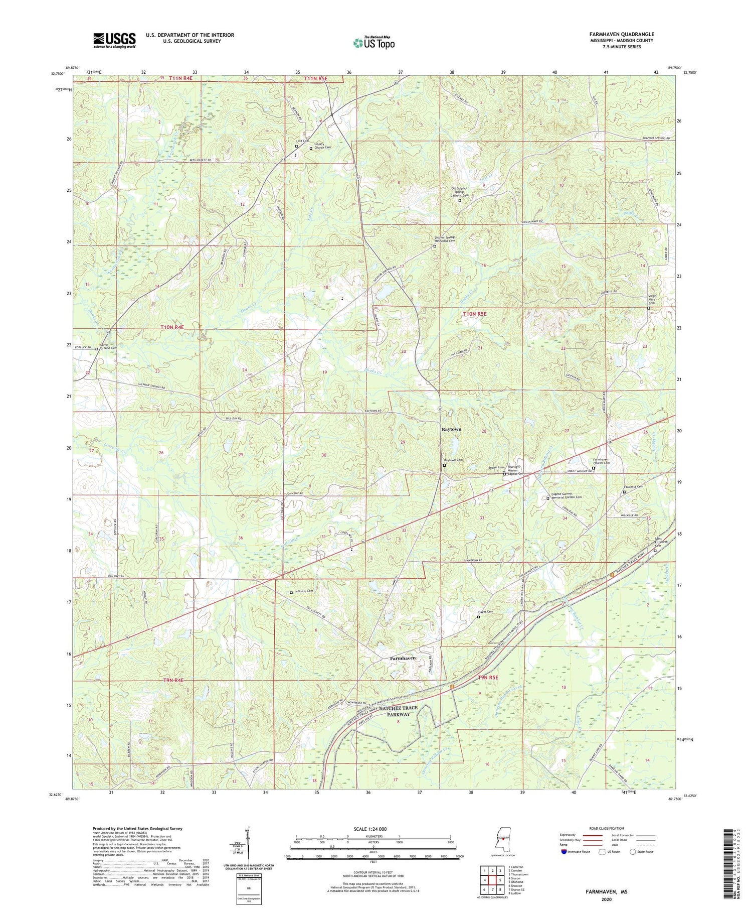Farmhaven Mississippi US Topo Map Image