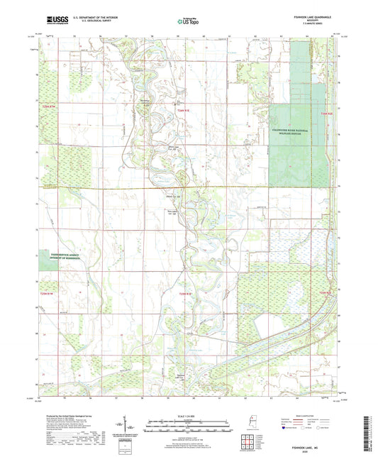 Fishhook Lake Mississippi US Topo Map Image