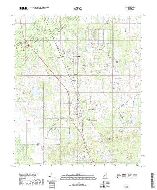 Flora Mississippi US Topo Map Image