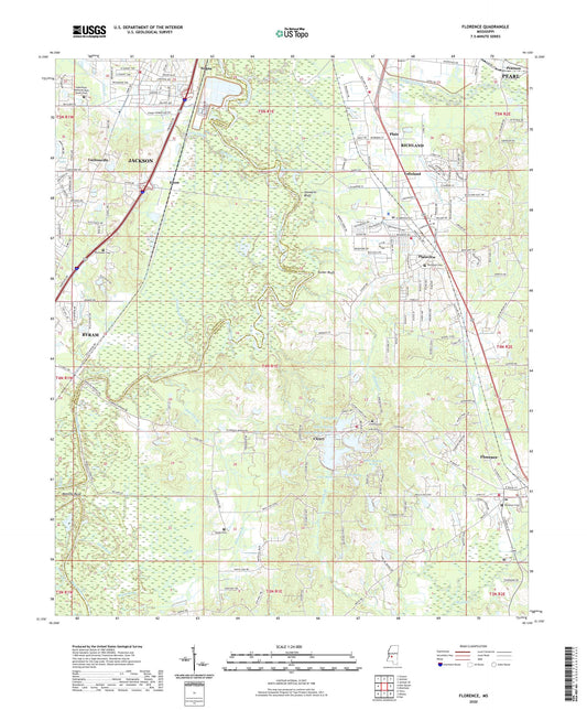 Florence Mississippi US Topo Map Image