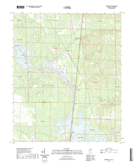Forreston Mississippi US Topo Map Image