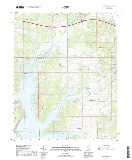 Frees Corners Mississippi US Topo Map Image
