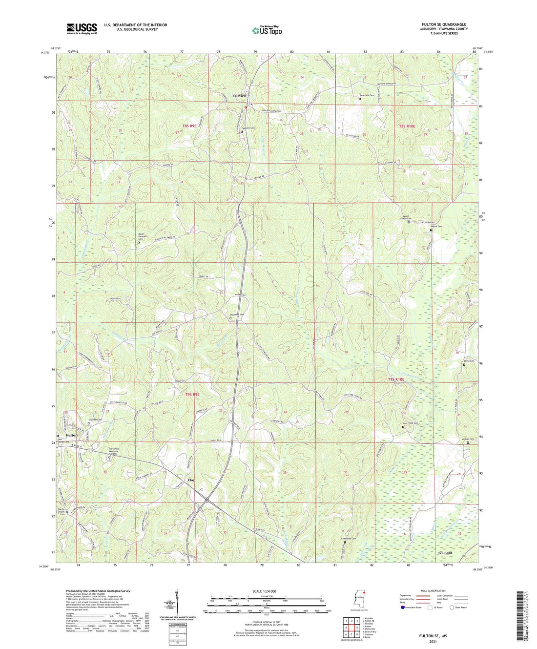 Fulton SE Mississippi US Topo Map – MyTopo Map Store