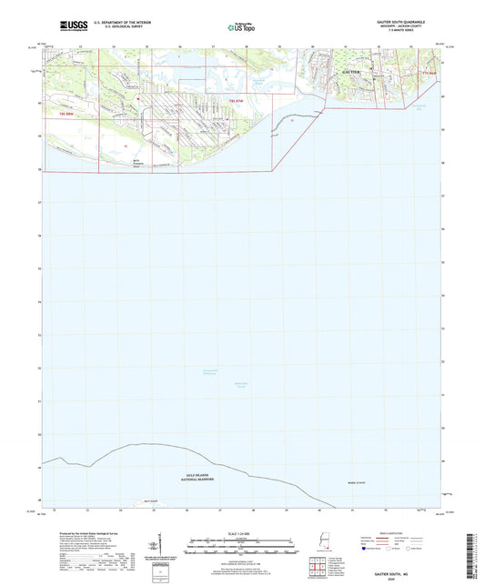 Gautier South Mississippi US Topo Map Image