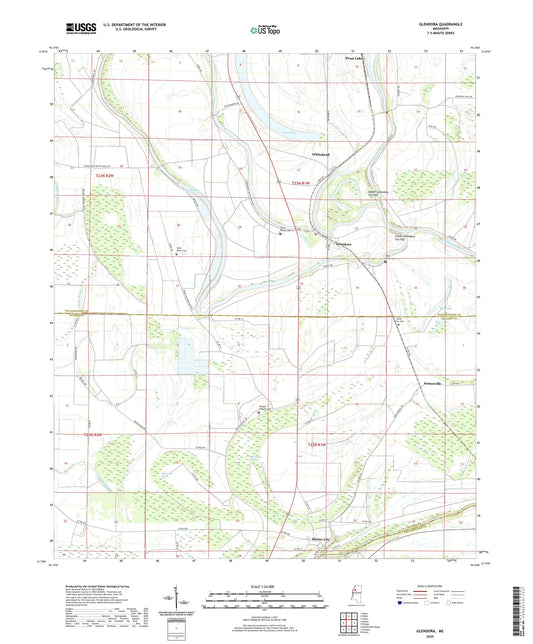 Glendora Mississippi US Topo Map Image