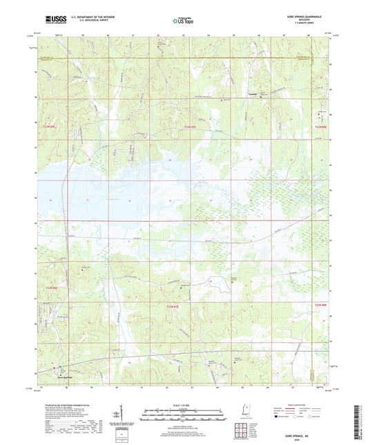 Gore Springs Mississippi US Topo Map Image