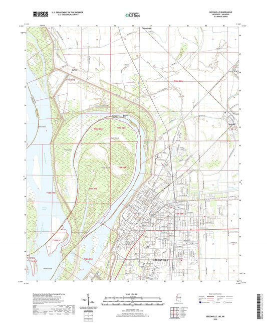 Greenville Mississippi US Topo Map Image