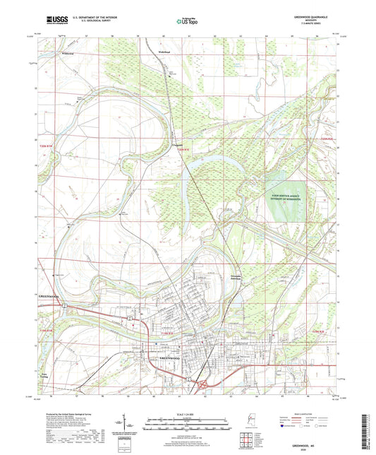Greenwood Mississippi US Topo Map Image