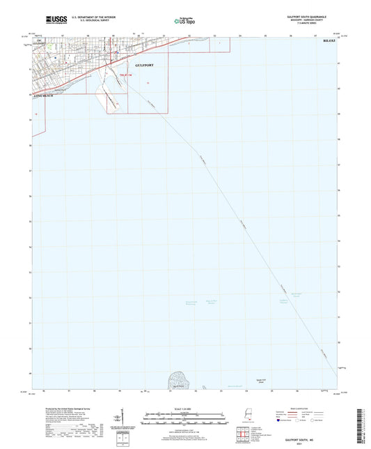 Gulfport South Mississippi US Topo Map Image