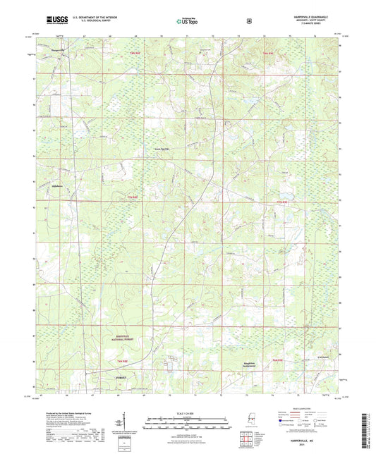 Harperville Mississippi US Topo Map Image