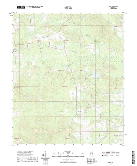 Hero Mississippi US Topo Map Image