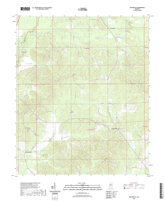 Hesterville Mississippi US Topo Map Image