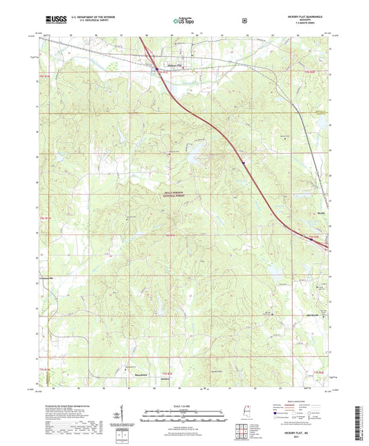 Hickory Flat Mississippi US Topo Map Image