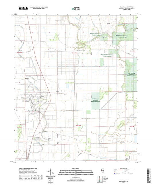 Hollandale Mississippi US Topo Map Image