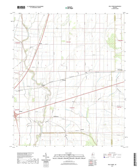 Holly Ridge Mississippi US Topo Map Image