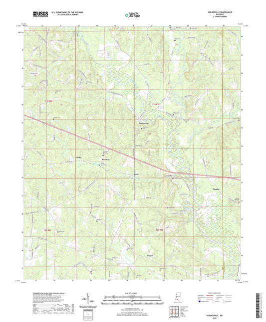 Holmesville Mississippi US Topo Map Image