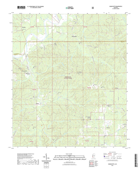 Homochitto Mississippi US Topo Map Image