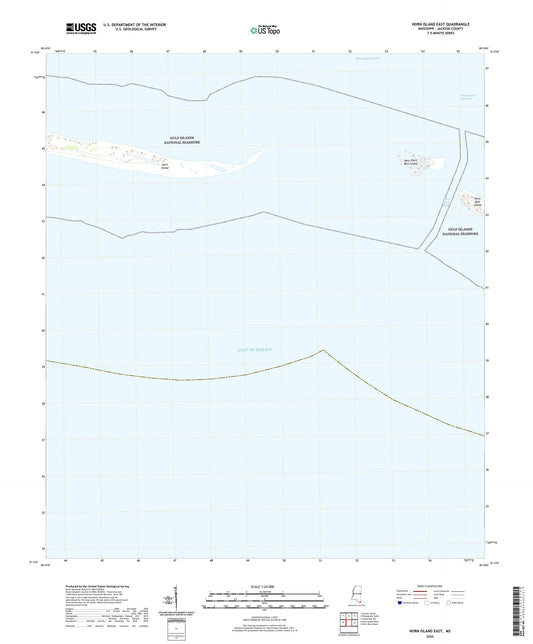 Horn Island East Mississippi US Topo Map Image