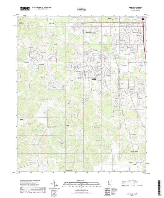 Horn Lake Mississippi US Topo Map Image