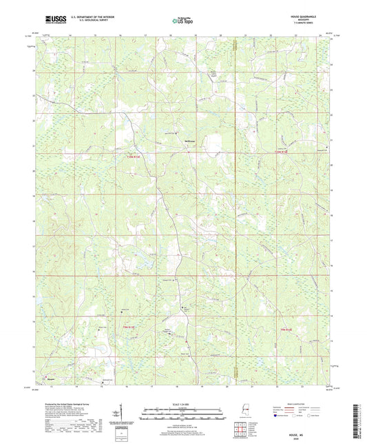 House Mississippi US Topo Map Image