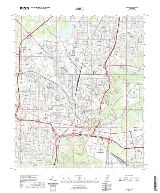Jackson Mississippi US Topo Map Image