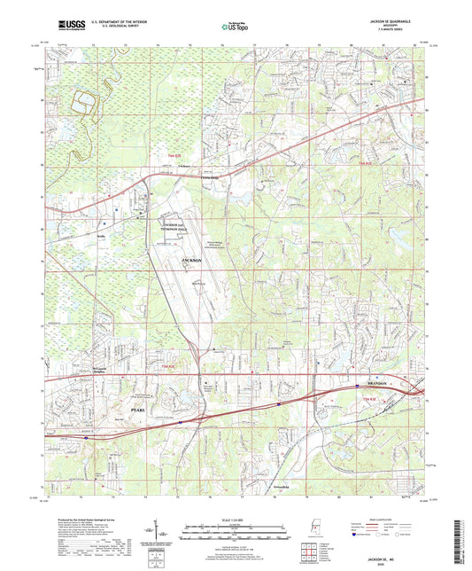 Jackson SE Mississippi US Topo Map Image