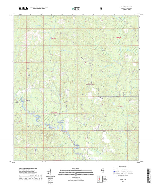 Janice Mississippi US Topo Map Image