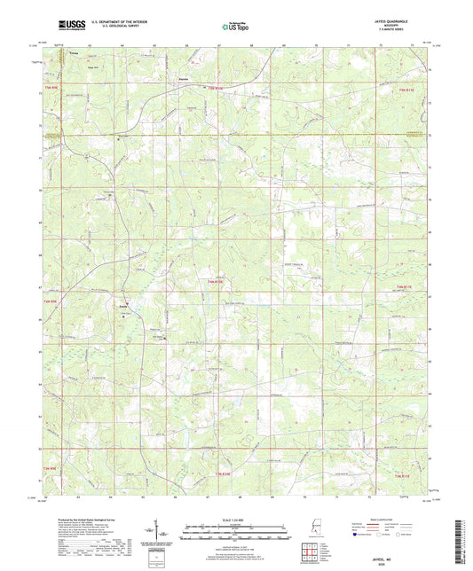 Jayess Mississippi US Topo Map Image