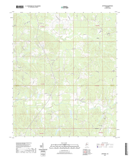 Jefferson Mississippi US Topo Map Image