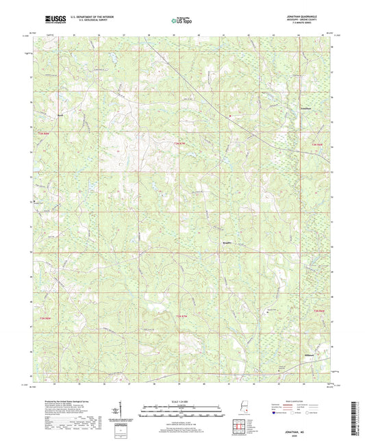 Jonathan Mississippi US Topo Map Image