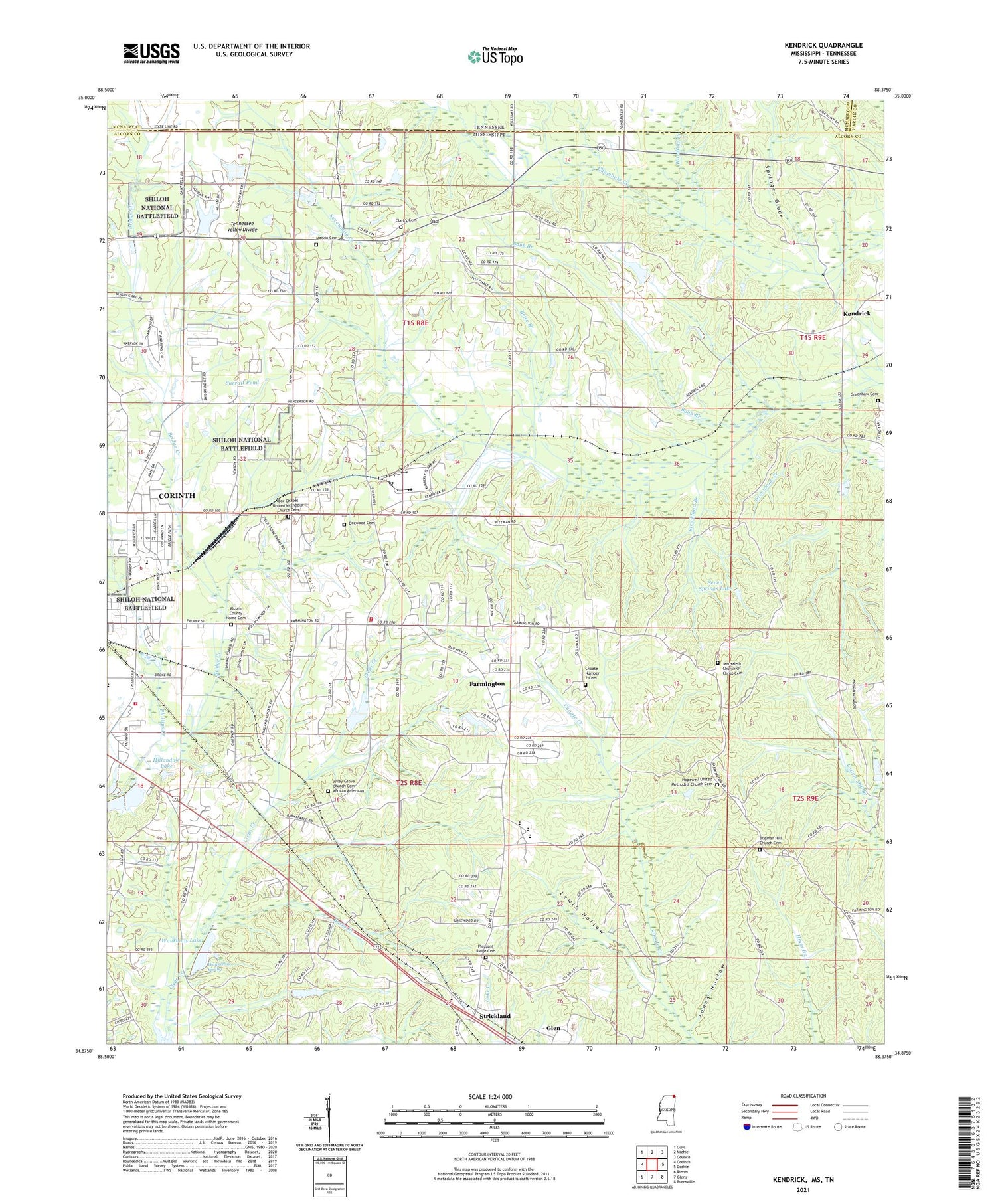Kendrick Mississippi US Topo Map Image