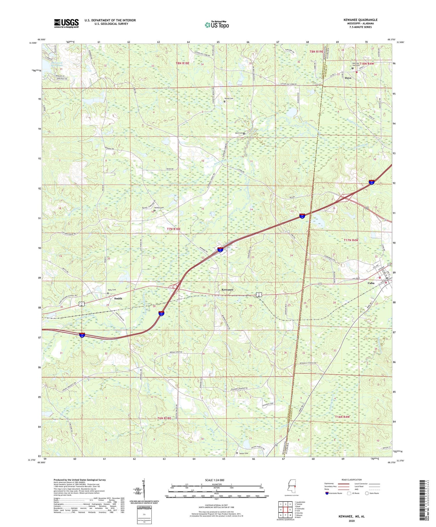 Kewanee Mississippi US Topo Map Image