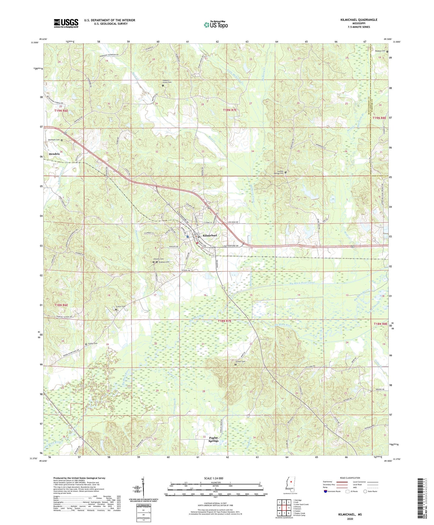 Kilmichael Mississippi US Topo Map Image