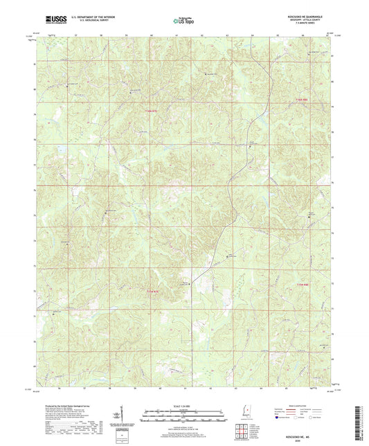Kosciusko NE Mississippi US Topo Map Image